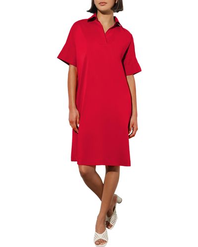 Ming Wang Chambray A-line Shirtdress - Red