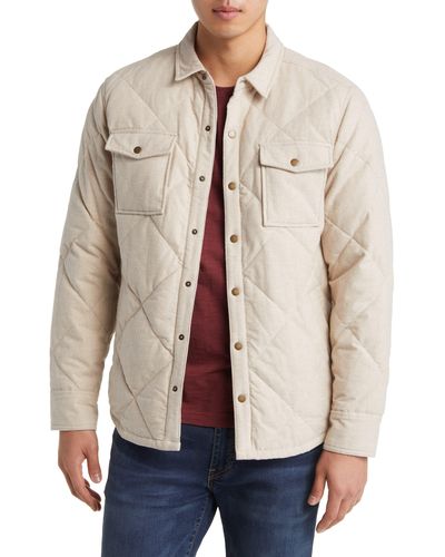 Marine Layer Olin Quilted Snap-up Overshirt - Natural