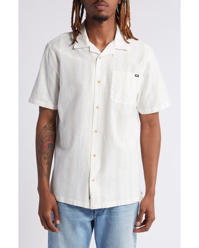 Vans Carnell Cotton & Linen Camp Shirt - White