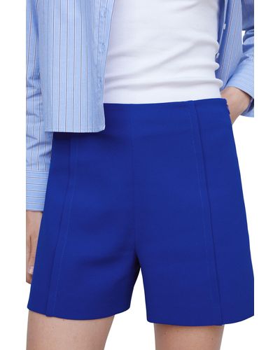 Mango High Waist Shorts - Blue