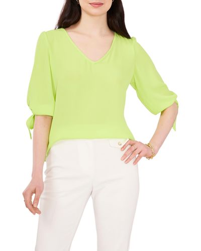 Chaus Tie Sleeve Blouse - Yellow