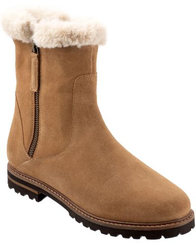 Trotters Forever Faux Shearling Trim Boot - Brown