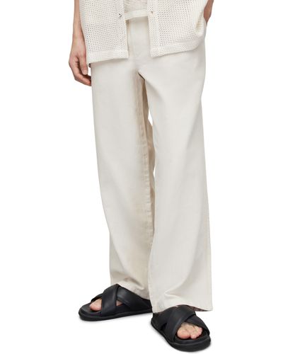 AllSaints Hanbury Cotton & Linen Drawstring Pants - White