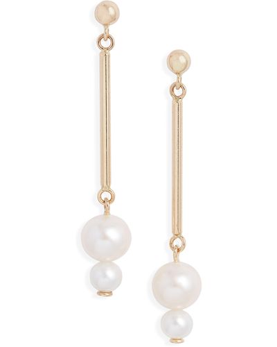 POPPY FINCH Graduated Cultured Pearl Drop Earrings - White