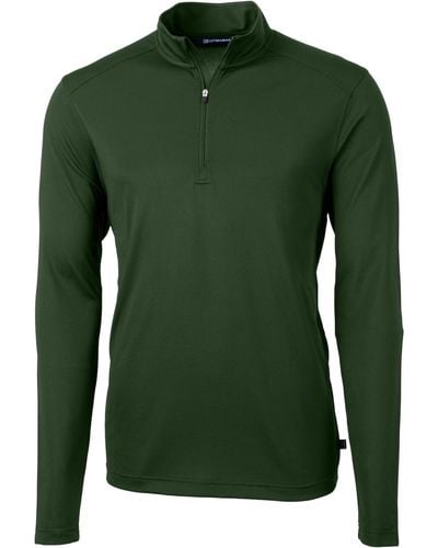Cutter & Buck Virtue Half Zip Stretch Recycled Polyester Sweatshirt - Green