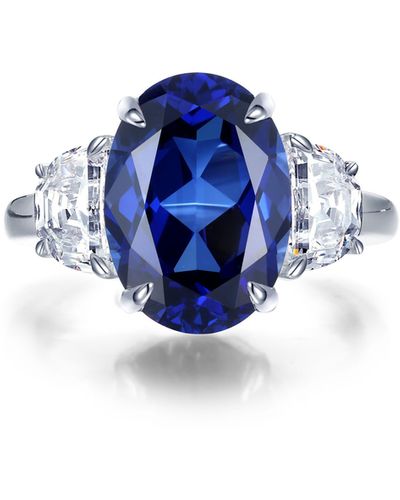 Lafonn Fancy Lab Created Sapphire & Simulated Diamond Ring - Blue