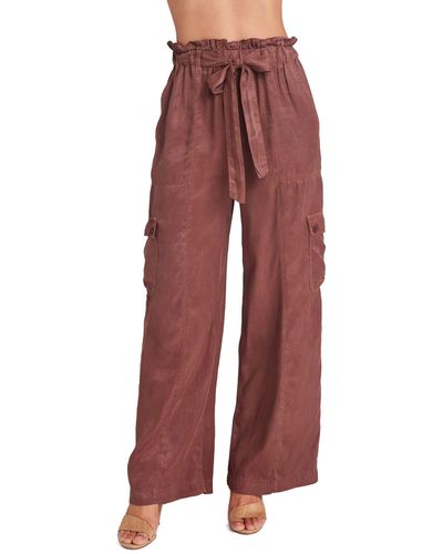 Bella Dahl Echo High Paperbag Waist Cargo Pants - Red