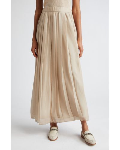 Eleventy Pleated Maxi Skirt - Natural