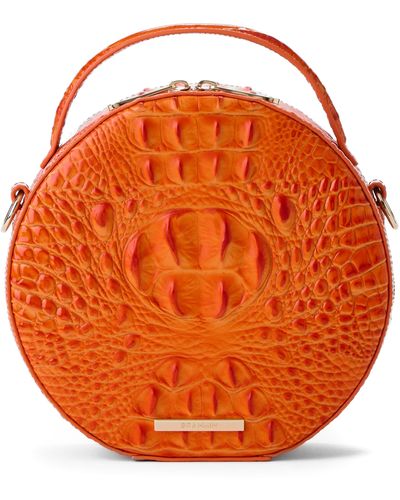 Brahmin Lane Croc Embossed Leather Crossbody Bag - Orange