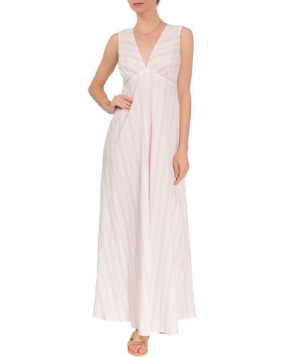 EVERYDAY RITUAL Amelia Stripe Cotton Nightgown - Pink