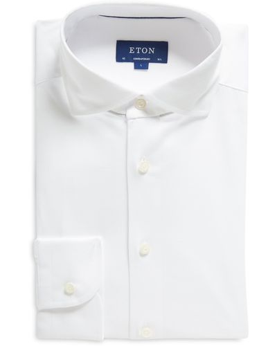 Eton Contemporary Fit Jersey Dress Shirt - Blue