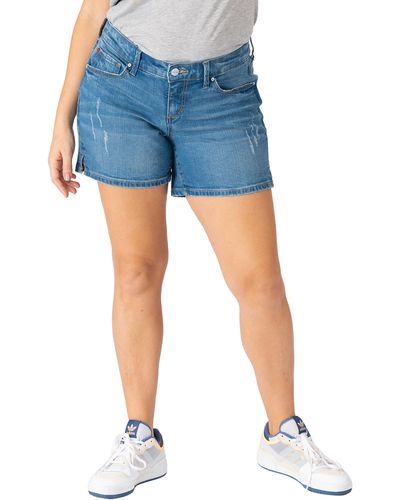 Slink Jeans Side Vent Denim Shorts - Blue