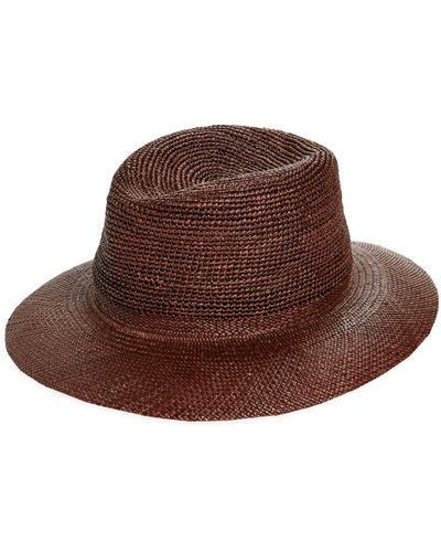 Albertus Swanepoel Open Weave Straw Panama Hat - Brown