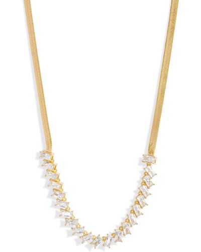 Nordstrom Scattered Baguette Frontal Necklace - White