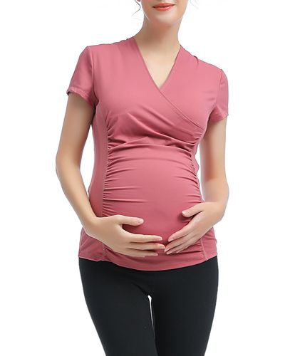 Kimi + Kai Essential Maternity/nursing Top - Pink