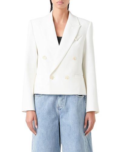 Grey Lab Double Breasted Blazer - White