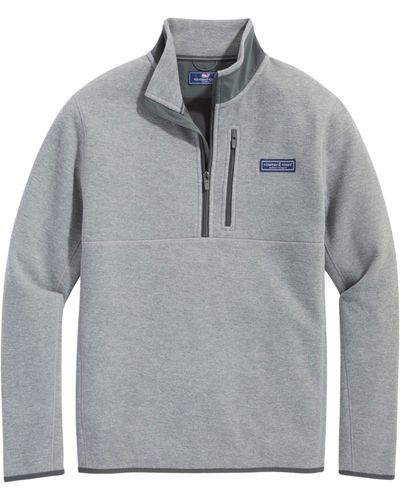 Vineyard Vines Mountain Quarter Zip Sweater Fleece Pullover - Gray