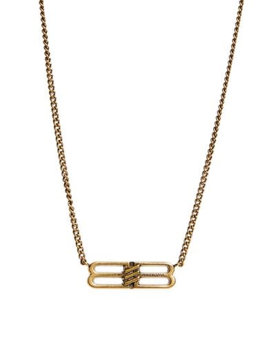 Balenciaga Bb Icon Pendant Necklace - Metallic