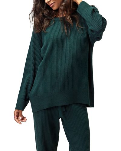 Spiritual Gangster Luxe Essential Doutzen Rib Sweater - Green