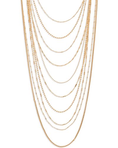 Open Edit Layered Ball Chain Necklace - White