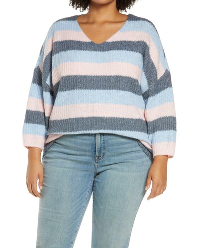 Vero Moda Julie Stripe Sweater - Blue