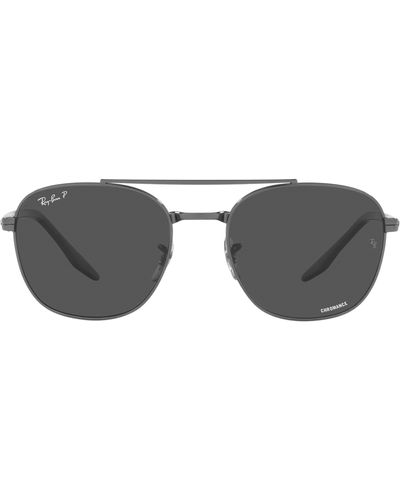 Ray-Ban 55mm Polarized Square Sunglasses - Gray
