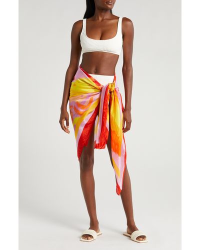 FARM Rio Painted Fishes Panneaux Cover-up Sarong - Orange