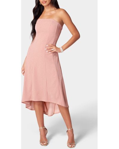 Bebe Strapless High-low Dress - Pink