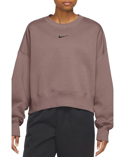 Nike Phoenix Fleece Crewneck Sweatshirt - Brown