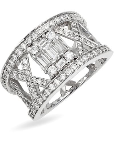 Mindi Mond Clarity Lattice Diamond Ring - Metallic