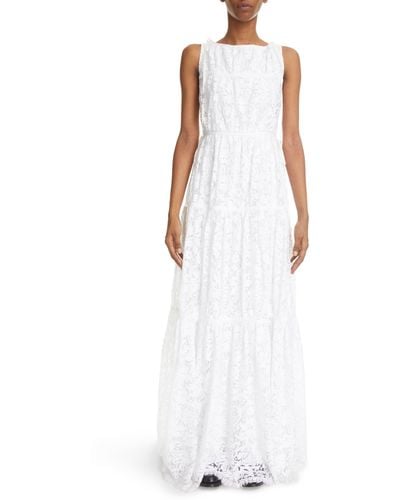 Erdem Isla Tie Shoulder Floral Lace Gown - White