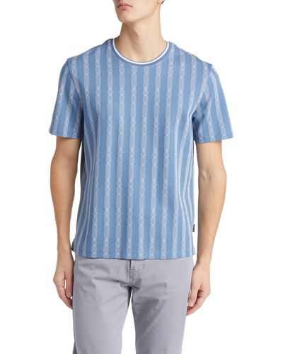 Ted Baker Estat Cable Stripe Jacquard T-shirt - Blue