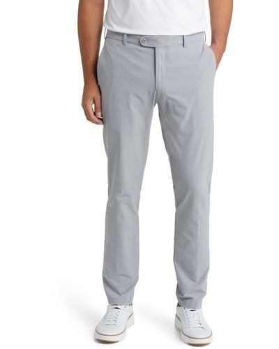 Peter Millar Crown Crafted Surge Performance Flat Front Pants - Gray