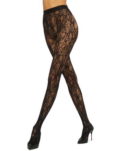 Wolford Floral Net Tights - Black
