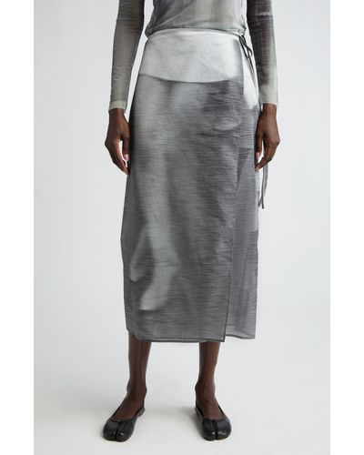 ELLISS Dancing Organic Cotton Voile Wrap Ankle Skirt - Gray