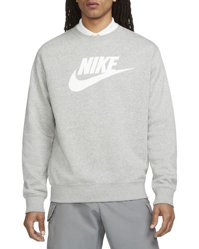 Nike Fleece Graphic Pullover Sweatshirt - Gray