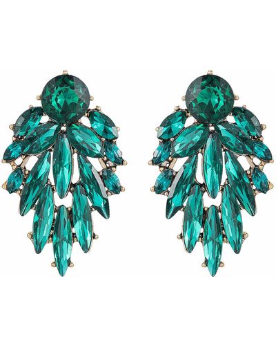 Ettika Crystal Chandelier Earrings - Green