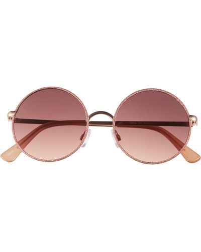 BP. Oversize Glitter Metal Round Sunglasses - Pink