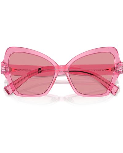 Dolce & Gabbana 56mm Butterfly Sunglasses - Pink