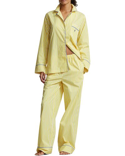Polo Ralph Lauren Madison Stripe Cotton Pajamas - Yellow
