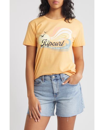 Rip Curl Sun Wave Graphic T-shirt - Yellow