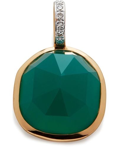 Monica Vinader Siren Green Onyx & Diamond Pendant