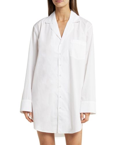 Skims ' Cotton Poplin Button-up Dress - White