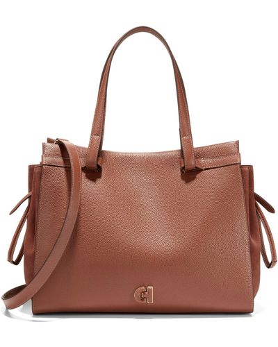 Cole Haan Grand Ambition Leather Cinched Satchel Bag - Brown
