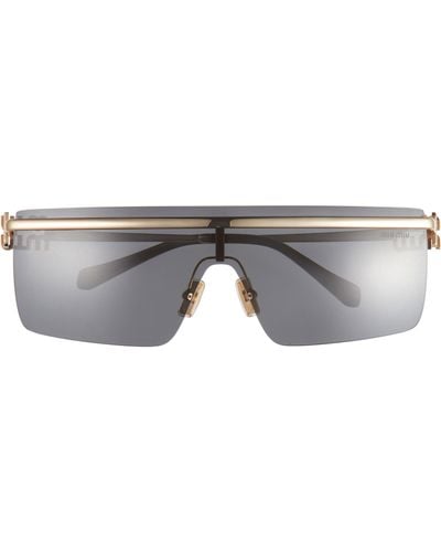 Miu Miu 50mm Shield Sunglasses - Gray