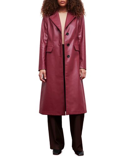 Apparis Liv Recycled Polyester Faux Leather Coat - Red