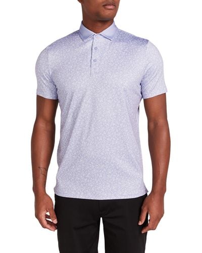 Redvanly Bendall Floral Performance Golf Polo - White
