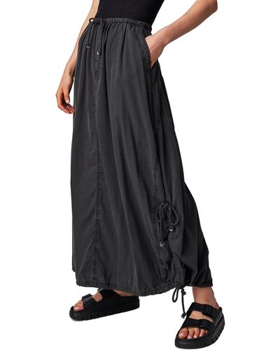 Free People Picture Perfect Parachute Maxi Skirt - Black