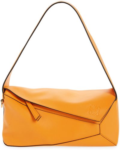 Loewe Puzzle Leather Hobo Bag - Orange