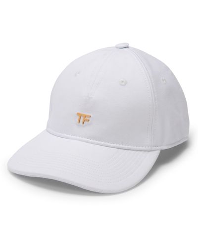Tom Ford Tf Logo Canvas Baseball Cap - White